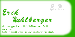 erik muhlberger business card